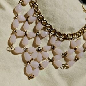 Chaps Gold and Pink Teardrop Necklace